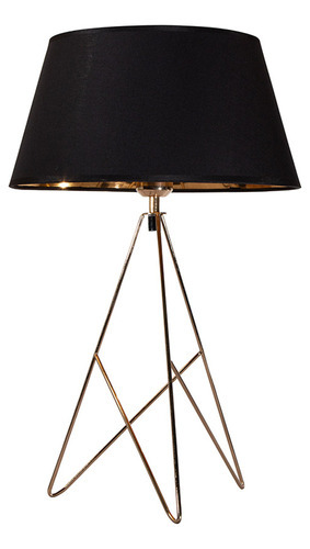 Lámpara De Mesa Bronce Pulido Estilo Moderno E27 40w 1 Lu Color de la pantalla Oro y Negro