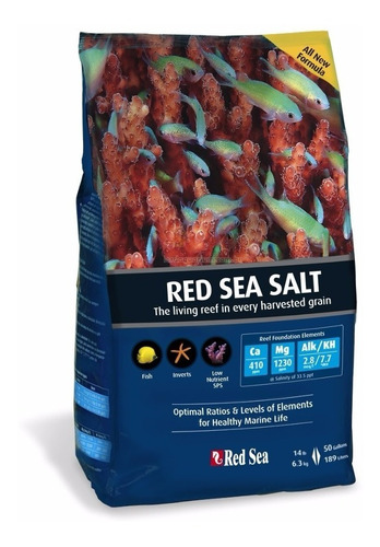 Sal Marinho Red Sea 2kg Reef Saco Faz 60l