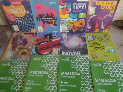 8 Livro 7° Ano 2022 Conquista Matemática + 6 Cadernos (Usado)