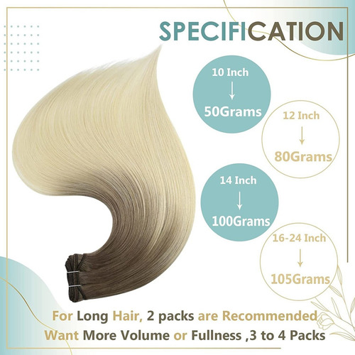 Extensiones Cabello Real 18in 105gr Balayage Blonde, Ash Blo