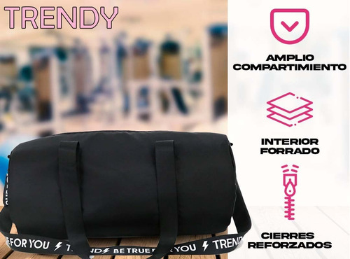 Imagen 5 de 10 de Bolso Deportivo Trendy Bolsillo Interno C/ Cierre Resistente