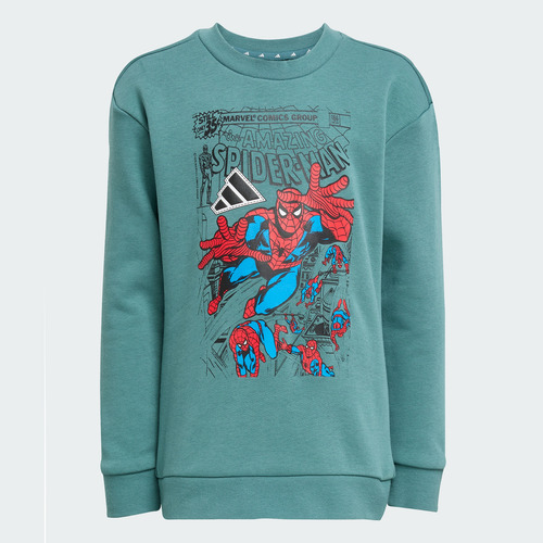 Conjunto Adidas Casual Marvel Spider-man Niños Verde Jm0808