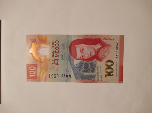 Billete De Sor Juana 100 Pesos Nuevo Serie  Aa  