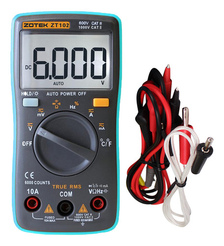 Multímetro Digital De Rango Automático 6000 Amp Ohm