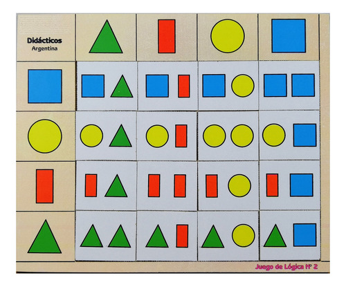 Juego Correspondencia Doble Entrada, Geométrico Luhjbn