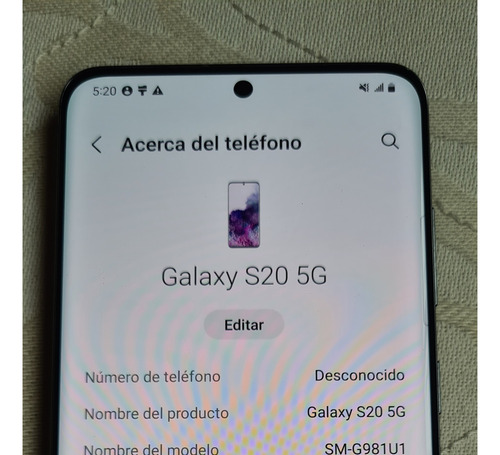 Celular Samsung Galaxy S20 5g 12 Ram 128 Rom (Usado)