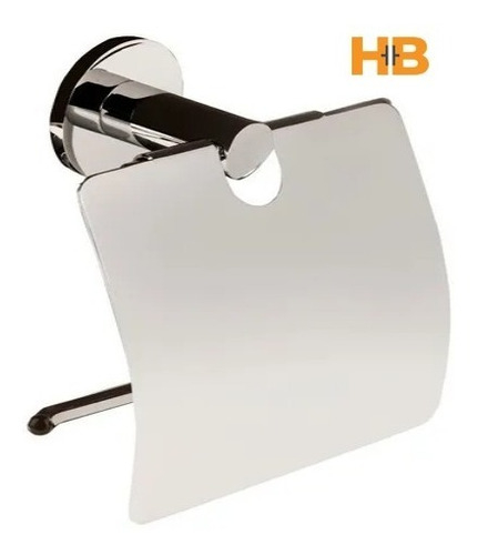 Imagen 1 de 5 de Portarollo De Papel Higiénico Basic Con Tapa Bronce Cromado