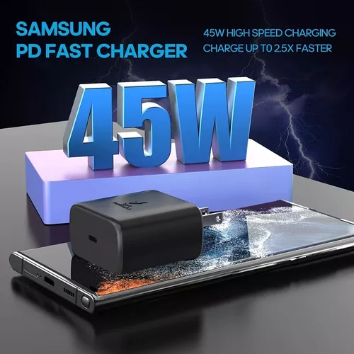 Samsung - Cargador de pared USB C de 45 W con cable tipo C de 6 pies  compatible con Samsung Galaxy  S23+/S23Ultra/S22+/S22Ultra/S21+/S20+/S10/S10e/S9/N