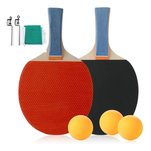 Kit Tênis De Mesa Ping Pong Com 3 Bolas 2 Raquetes 1 Rede