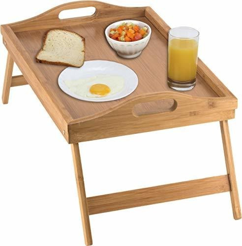 Home-it Bed Tray Mesa Con Patas Plegables Y Bandeja De Desay