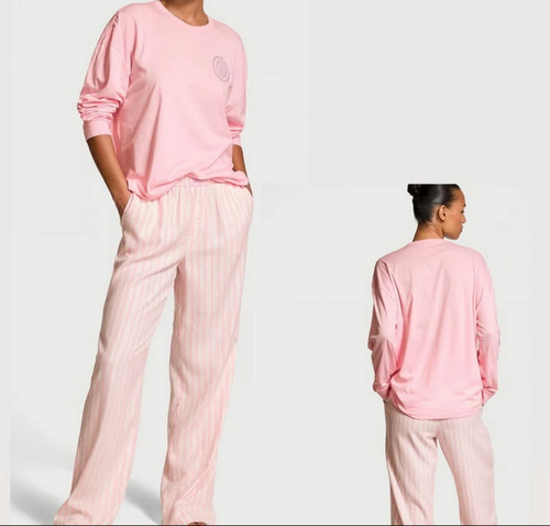 Pijama Victoriassecret Pantalón Y Playera Color Rosa