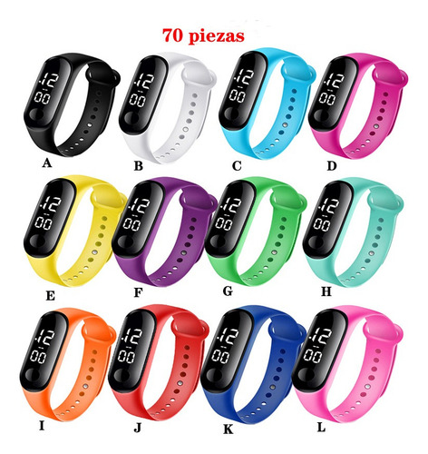Reloj Led Digital Táctil Unisex Mayoreo De 70 Piezas
