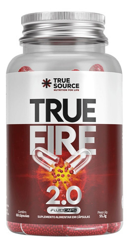 Termogênico True Fire 2.0 - 60 Cápsulas - True Source Sabor Sem sabor