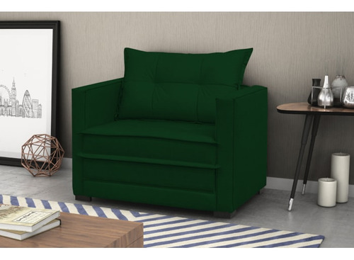 Poltrona Cama Londres Suede Verde D'monegatto Cor Verde-escuro