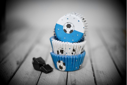 Pirotines N10 Cupcake Mundial Argentina Messi Pelota Futbol 