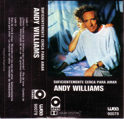 Andy Williams Ultimo Disco Cassette Raro Pvl