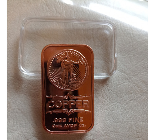 Lingote De Cobre Puro De 1 Onza Troy 0,999 Saint Gaudens