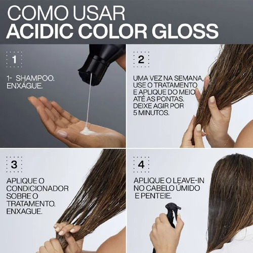 Kit Tratamento Acidic Color Gloss Shamp+cond+soin+spray