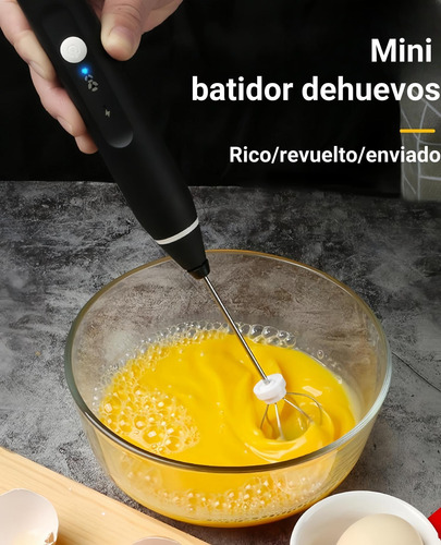 Espumador De Leche Café Recargable Usb Con 3 Velocidades