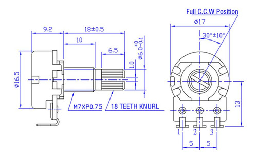 Potenciómetro De Guitarra Audio Pot 4 Piezas