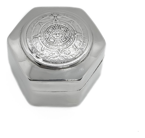 Pastillero Cofre Calendario Azteca Solar Maya Plata 925 Plateado