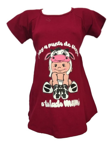 Playera Estampada Maternidad Premama Vaquita