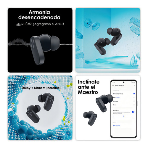 Fones de ouvido Bluetooth sem fio Oneplus Nord Buds 2 Tws, cor cinza