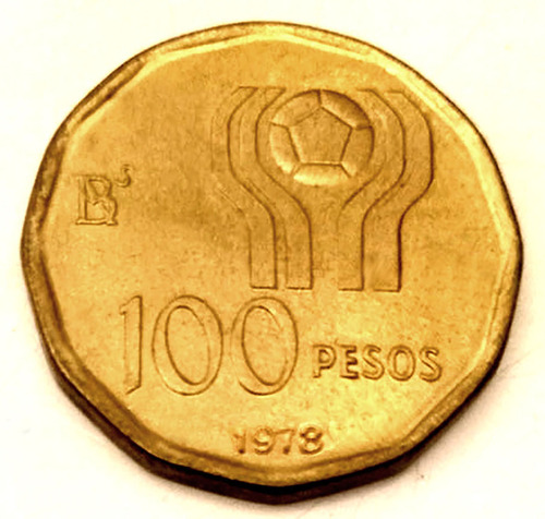 Moneda Argentina Antigua $100 - 1978 - Mundial Argentina-78 (Usado)