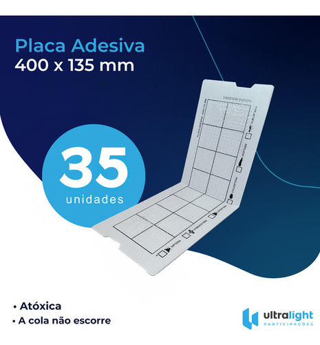 35 Pçs Refil Armadilha Luminosa 400x135mm Pega Mata Mosca + NF