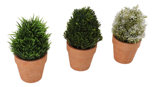 Juego De Plantas Artificiales En Macetas De Plástico Para In