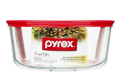 Fuente Redonda 18cm Pyrex 1.6 Litros Tapa Vidrio Horno Usa