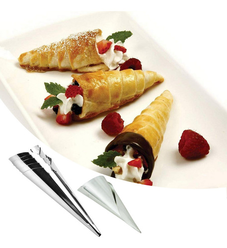 Forminha Canudo N°2 Aluminio Casquinha Cone Doce 12 Unidades