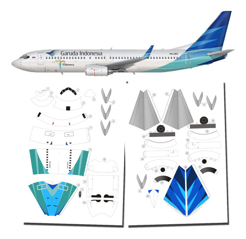 737-800 Garuda Indonesia 1.100 Papercraft