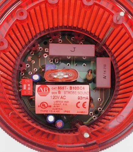 Allen Bradley 855t-b10bc4 Ser B. Red Strobe Light With S Aai