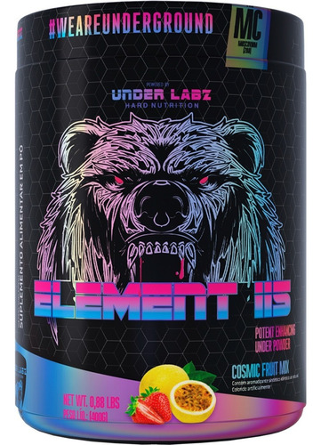 Pré Treino Element 115 Bcaa Arginina Beta-alanina 400g Under Cosmic Fruit Mix