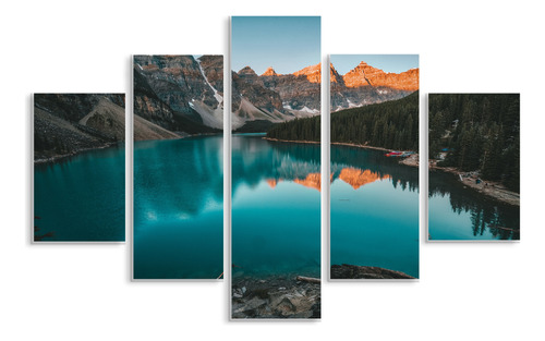 Set De 5 Cuadros Canvas Lago Moraine Canada 114x185cm