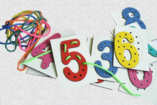 Jogo Alinhavo Numeros Mdf - 20 Peças
