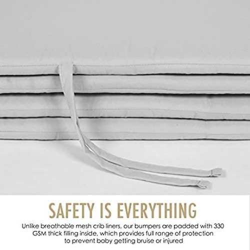 Tillyou Baby Safe Crib Bumper Pads For Standard Cribs Machi