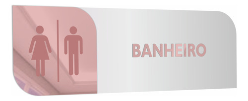 Placa De Porta Sinalização Banheiro Unissex Acrílico