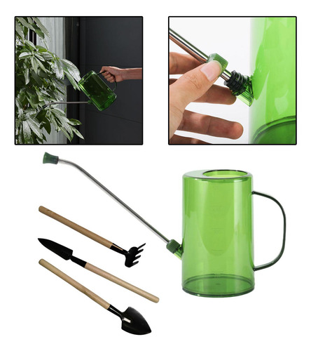 Regadera Pequeña Para Plantas Con Larga De Acero Inoxidable