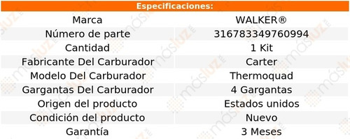 Set Reparar Carburador St. Regis 8 Cil 5.2l 1979/1981 Walker