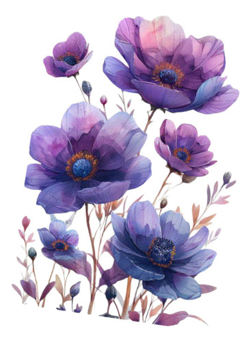 De Pared Con Flores Moradas, Para Ventana De Cristal, Para