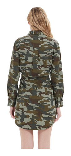 Vestido Tipo Camisa De Mezclilla Con Manga Larga Para Mujer,