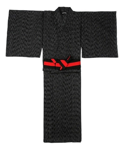Disfraz De Hombre Samurái, Kimono Negro, Obi Leisure, Yukata