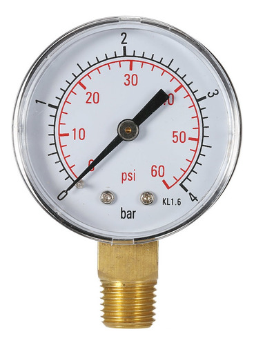 Manómetro Rosca De Presión 0 ~ 4 Bar 0 ~ 60 Psi 50 Mm Hidráu