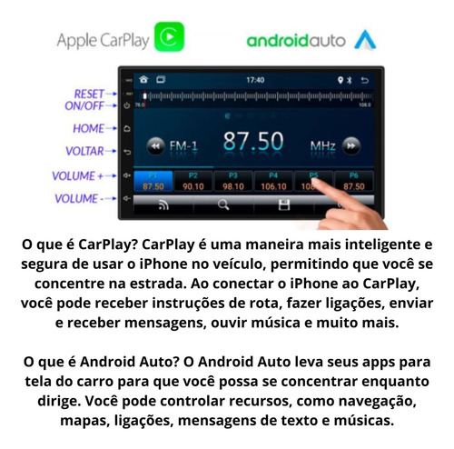 Multimídia Android Parati G2 97 98 99 Carplay Mold Sensor Ré