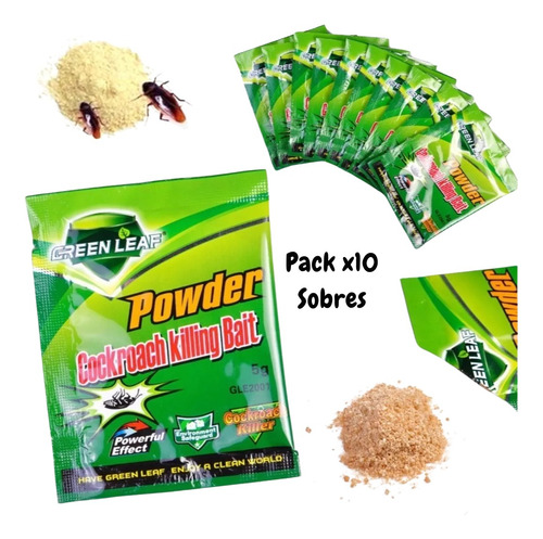 Veneno Mata Cucarachas Baratas Bichos Pack 10und