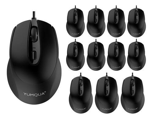 Mouse Yumqua Con Cable/negro 12 Und