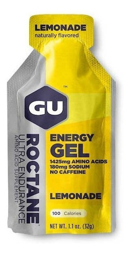 Suplemento en gel GU  Roctane Energy Gel sabor lemonade en sachet de 32g pack x 24 u