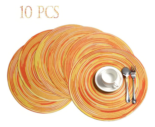 Práctico 10pcs Manteles Individuales Redondos Manteles